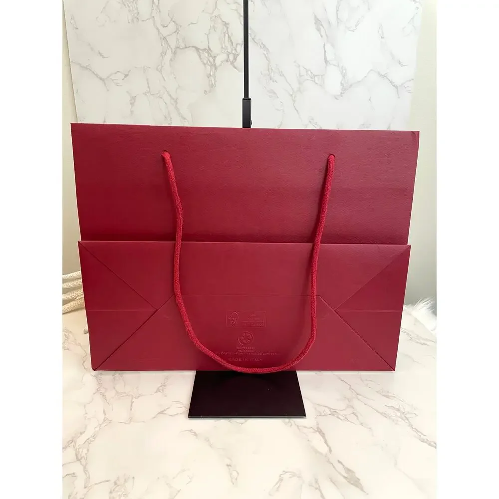 Salvatore Ferragamo Retail Red Heavy Paper Shopping Bag NWOT